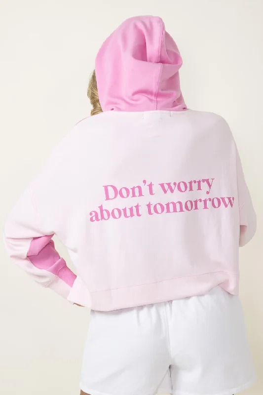 Simply Southern Color Block Make Today Great Cropped Hoodie for Women in Pink | PP-0124-HD-CLRBLK-WORRY