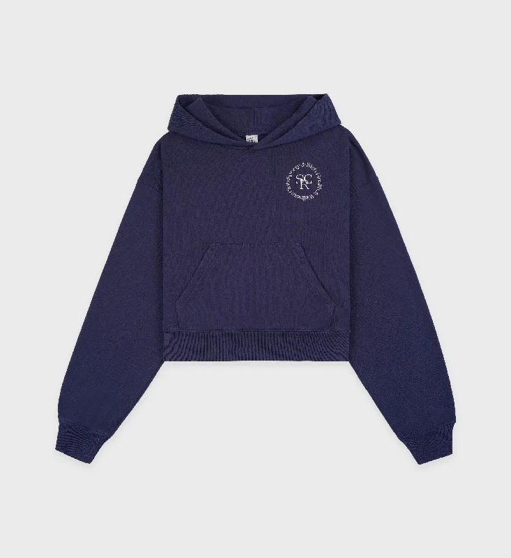 SRHWC Cropped Hoodie - Navy/White