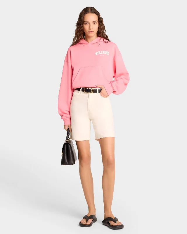 Wellness Ivy Cropped Hoodie - Candy/White