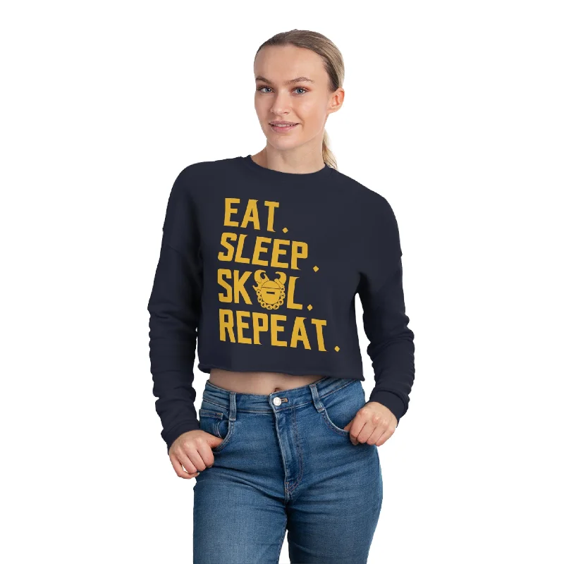 Women's Cropped Sweatshirt - Eat. Sleep. Repeat.