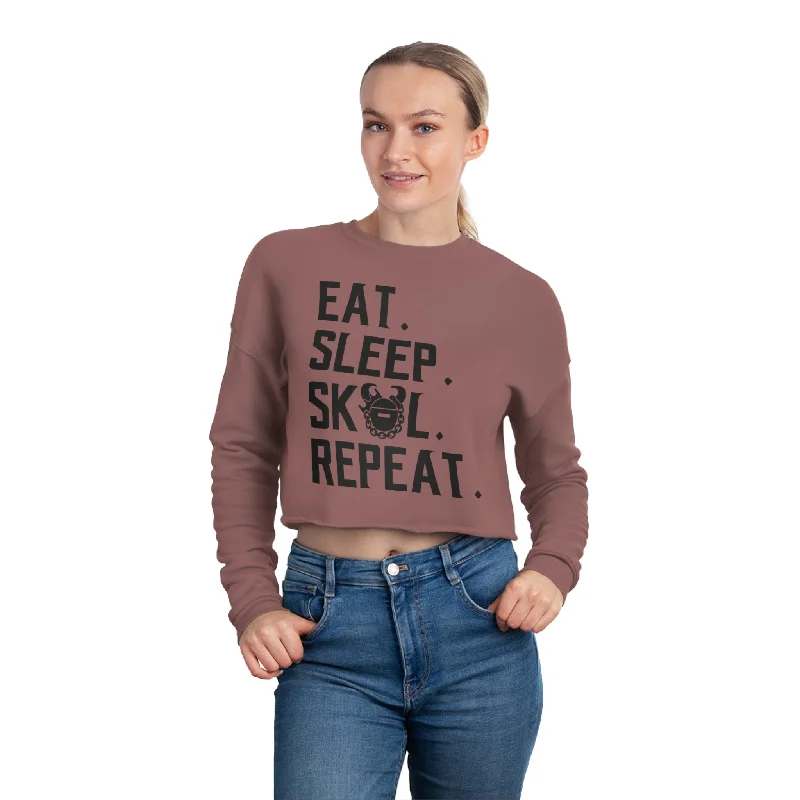 Women's Cropped Sweatshirt - Eat. Sleep. Repeat.