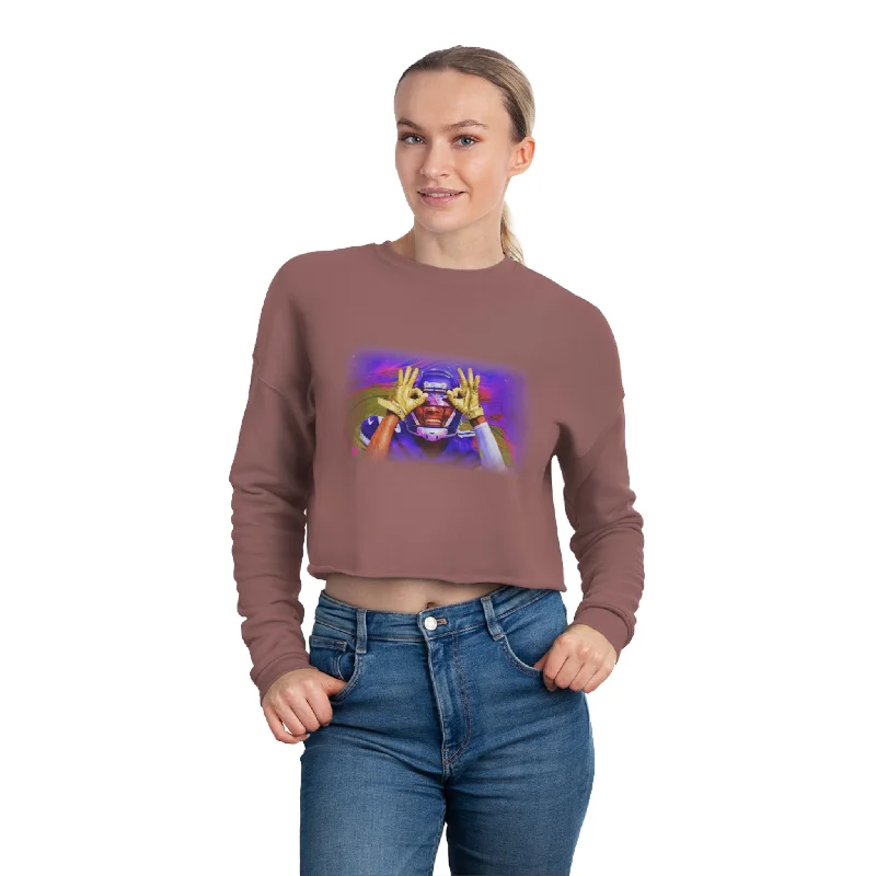 Women's Cropped Sweatshirt - Griddy (Color Blast)