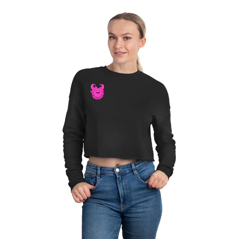 Women's Cropped Sweatshirt - Helmet + BOOM chicka