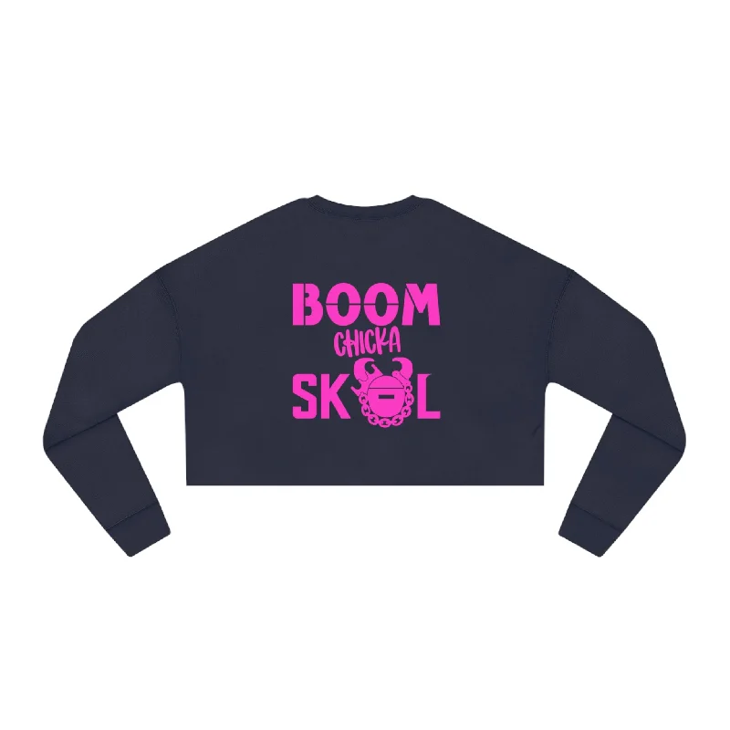 Women's Cropped Sweatshirt - Helmet + BOOM chicka