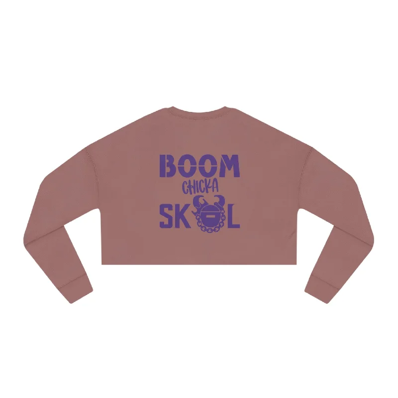 Women's Cropped Sweatshirt - Helmet + BOOM chicka