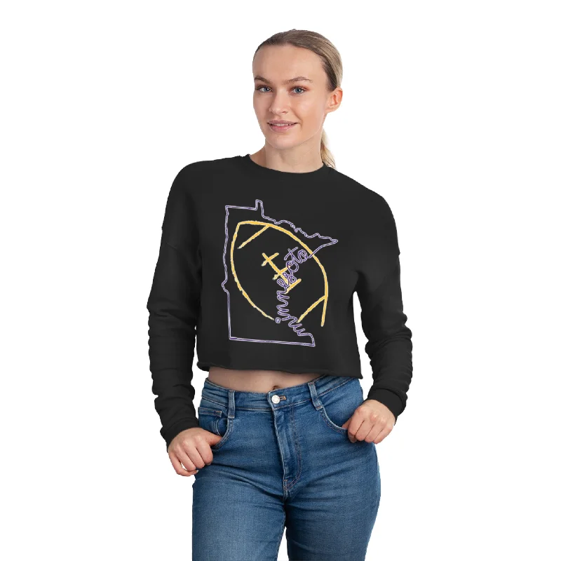 Women's Cropped Sweatshirt - MN State Football