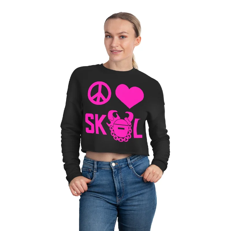 Women's Cropped Sweatshirt - Peace & Love