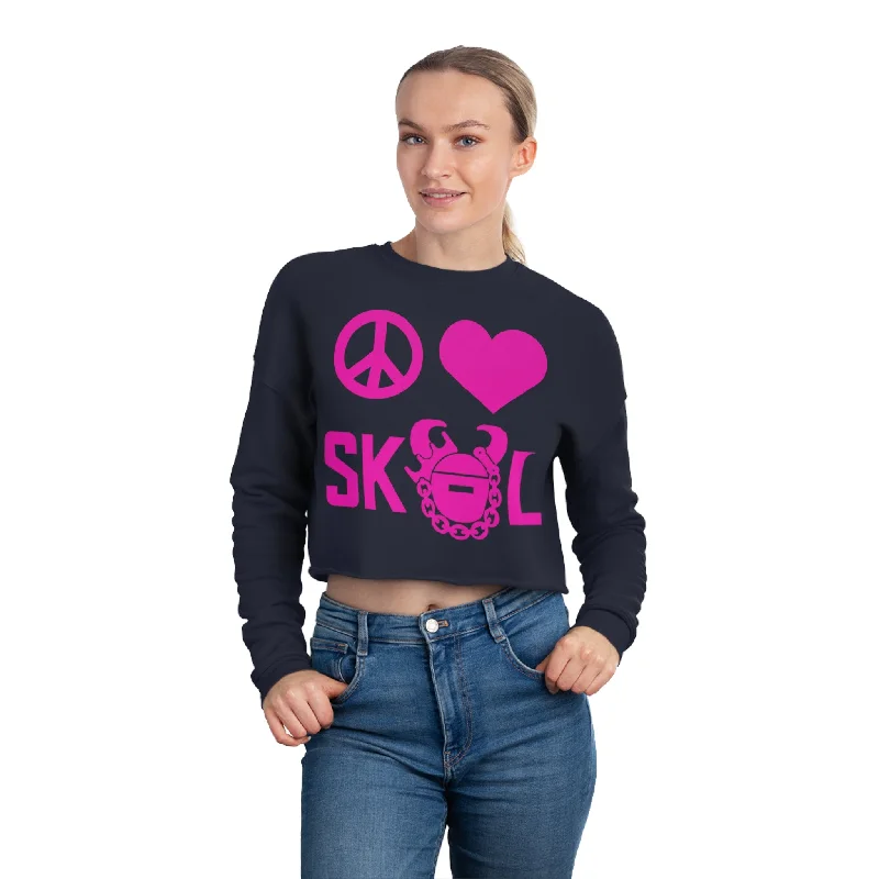 Women's Cropped Sweatshirt - Peace & Love