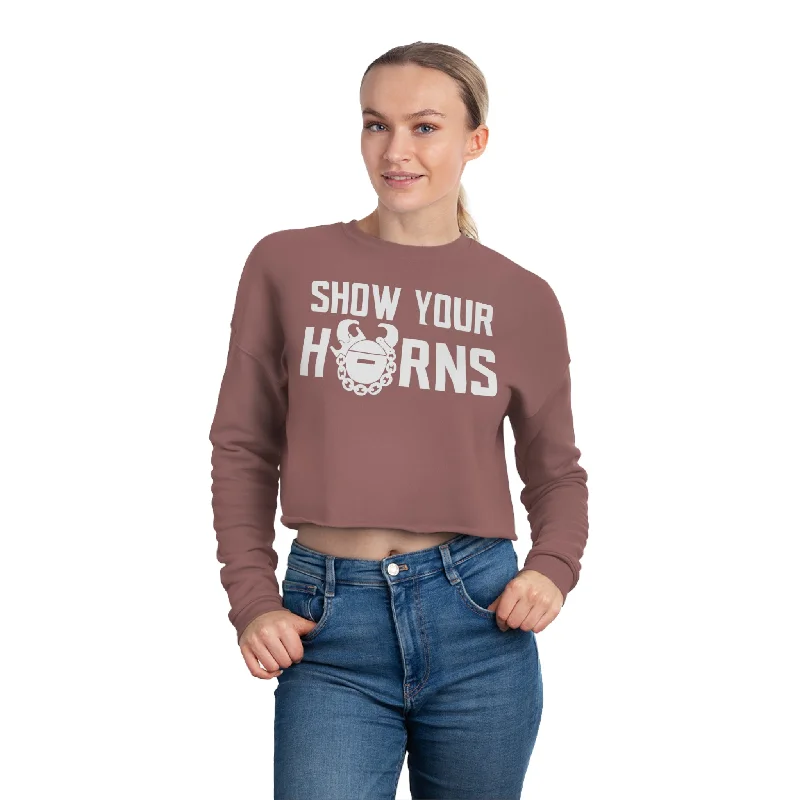 Women's Cropped Sweatshirt - Show Your Horns