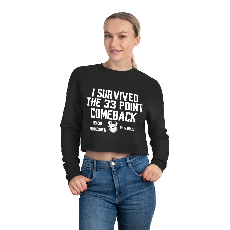 Women's Cropped Sweatshirt - Survived the 33 Point Comeback