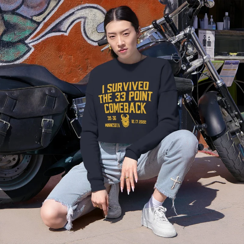 Women's Cropped Sweatshirt - Survived the 33 Point Comeback