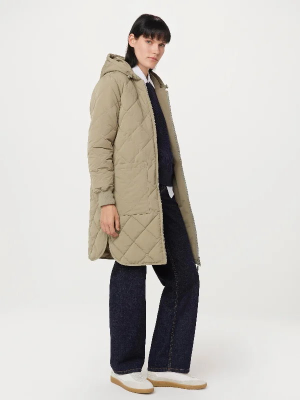 The Skyline Maxi Hooded Coat in Vetiver Green