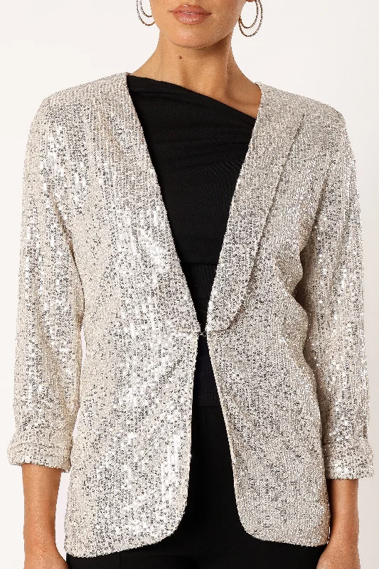 Camille Sequin Blazer - Silver