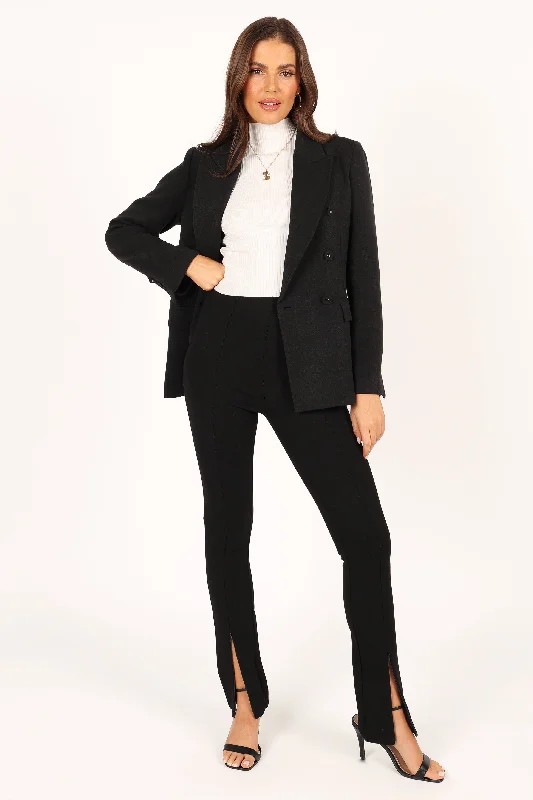 Lillian Button Front Blazer - Black