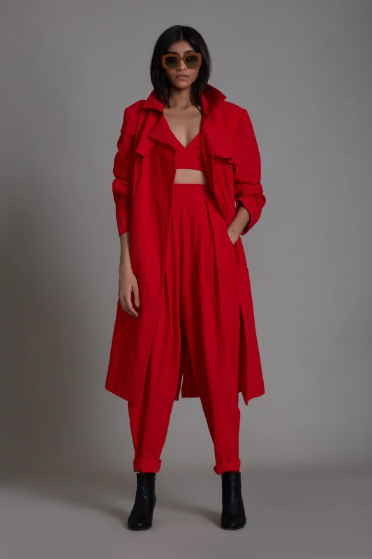 Red Milestone Trench Jacket