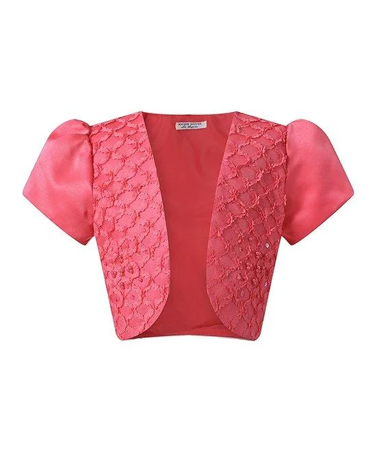 Richie House Coral Pearl-Accent Girls Bolero