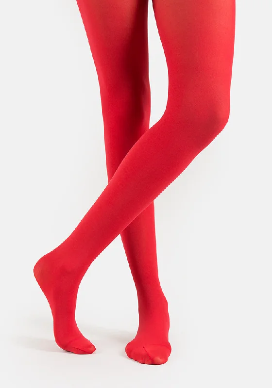 Premium 50 Denier Tights Flo Red