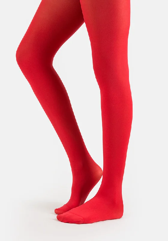 Premium 50 Denier Tights Flo Red