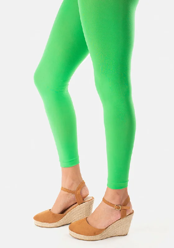 Premium 50 Denier Footless Tights Bright Green