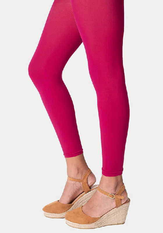 Premium 50 Denier Footless Tights Cerise