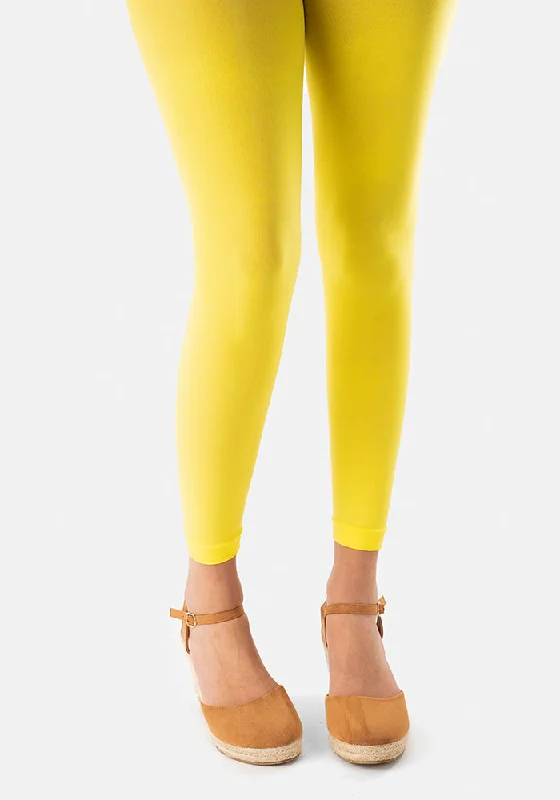 Premium 50 Denier Footless Tights Lemon