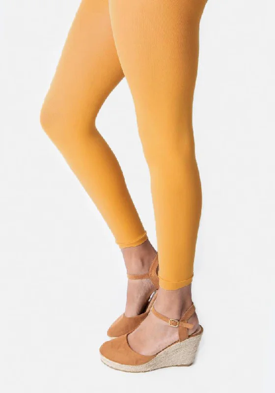 Premium 50 Denier Footless Tights Mustard