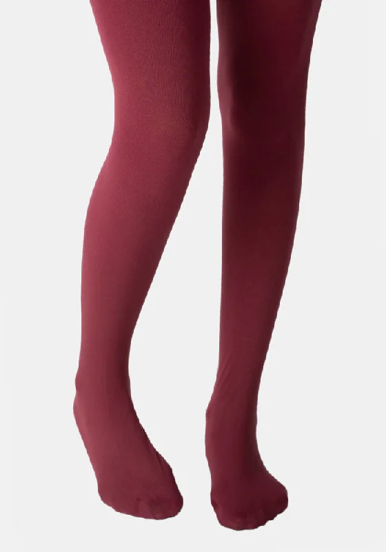 Premium 80 Denier Tights Burgundy