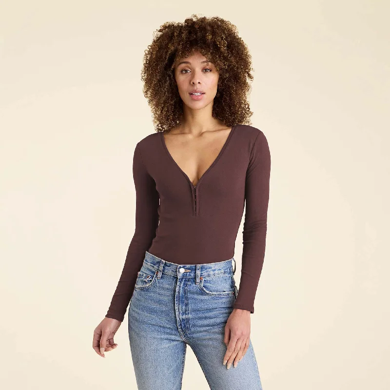 Hook & Eye Bodysuit | Coffee