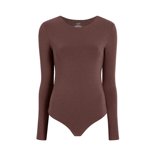 Long Sleeve Crewneck Bodysuit | Coffee