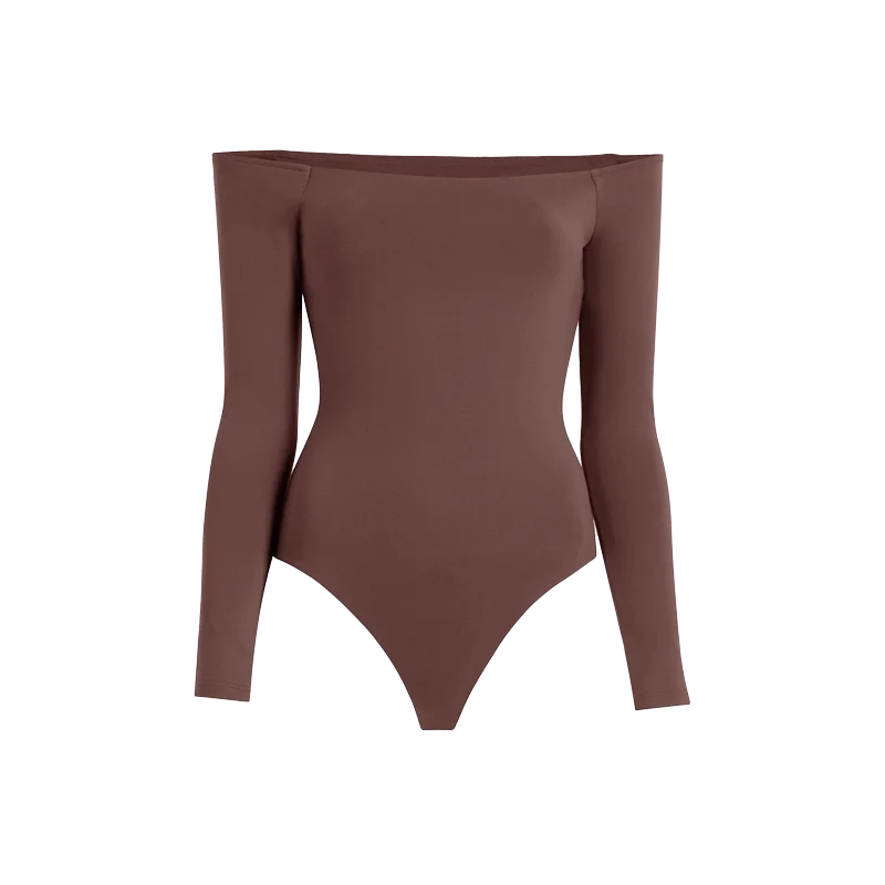 Off The Shoulder Bodysuit | Coffee