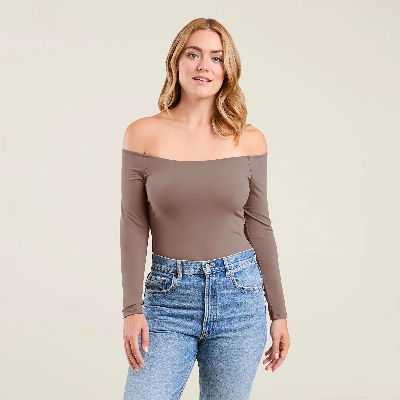 Off The Shoulder Bodysuit | Mocha