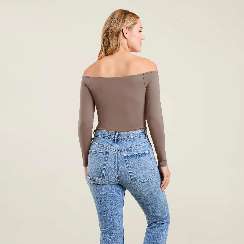 Off The Shoulder Bodysuit | Mocha