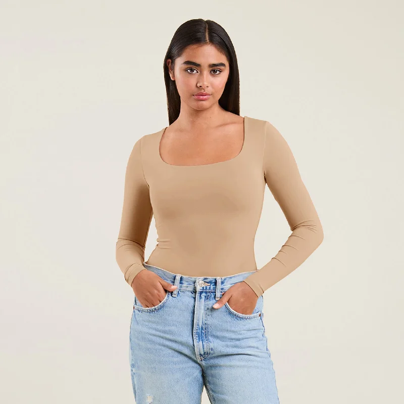 Square Neck Bodysuit | Oat