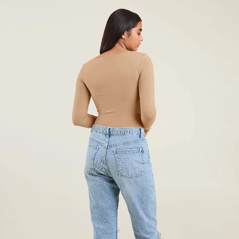 Square Neck Bodysuit | Oat